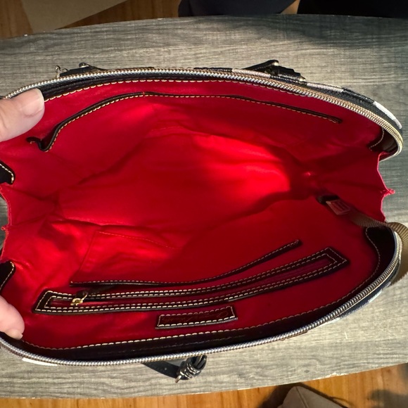 Dooney & Bourke Black and White Checkered Satchel - Picture 6 of 6